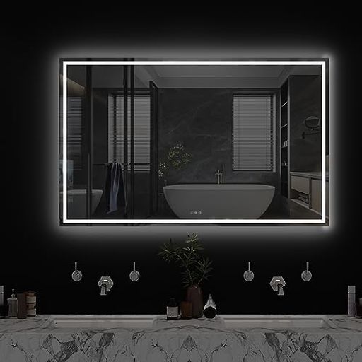 ミラー 鏡 LED 壁掛け スチールミラー/強化ガラス 女優ミラー 洗面台 浴室 楽天市場】【15%OFF☆マラソン】LEDミラー 女優ミラー 洗面鏡 鏡 浴室