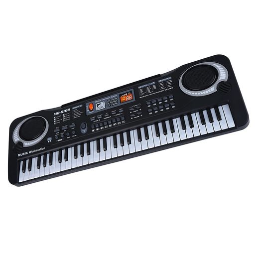 61キー電子デジタルキーボードピアノマイク付き16音色8打楽器子供用10リズム