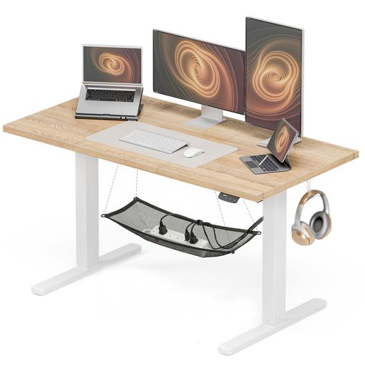 Acrolix 電動昇降デスク 昇降式テーブ スタンディングデスク 幅 120cm 耐荷重 80kg デスク下隠し収納 高さメモリー機能 静音 上下自動昇降 収納フック付き オフィス/テレワーク用｜さくら組　店