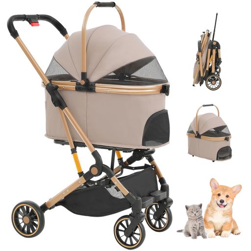 【2026新色アルミ合金自立式】MILA&LOUIS ペットカート 分離型&一体型 犬 カート ペットカート 小型犬多頭&1匹中型犬 ワンタッチ折り畳み 猫 ペットバギー 広い空間 犬 用 カート 前輪360°回転…|さくら組 店