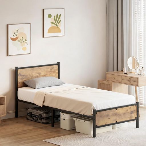 【極上快眠基盤】パイプベッド ベッドフレーム、スチールベッド 耐荷重400kg、 頑丈耐久、 静音設計 日本語説明書付き組立簡単 : シングル メタル製 工具付き ベッド下収納35cm 掃除しやす…|さくら組 店