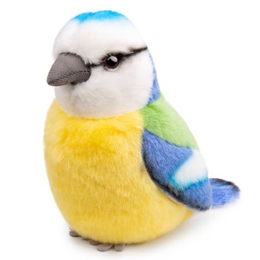 LILIZZHOUMAXリアルなユーラシアブルーシジュウカラのぬいぐるみ、青い鳥のぬいぐるみ、かわいいぬいぐるみ、女の子のおもちゃ、子供へのクリスマスプレゼント、泣いている赤ちゃん、家の装飾、高さ12CM
