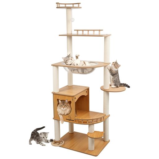 [CozyMeow] キャットタワー 木製 据え置き スリム 宇宙船 厚さを増した板材 大型猫用 猫タワー 多頭飼い キャットハウス 爪とぎ キャットウォーク 人気 きゃつとタワー シニア ねこ おしゃれ&hellip;｜さくら組　店