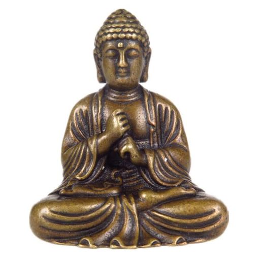 ミニチュア仏像大日如来【小4.3CM真鍮製真言密教真言宗_(未・申年生まれ)十二支守り本尊干支銅器(だいにちにょらい)