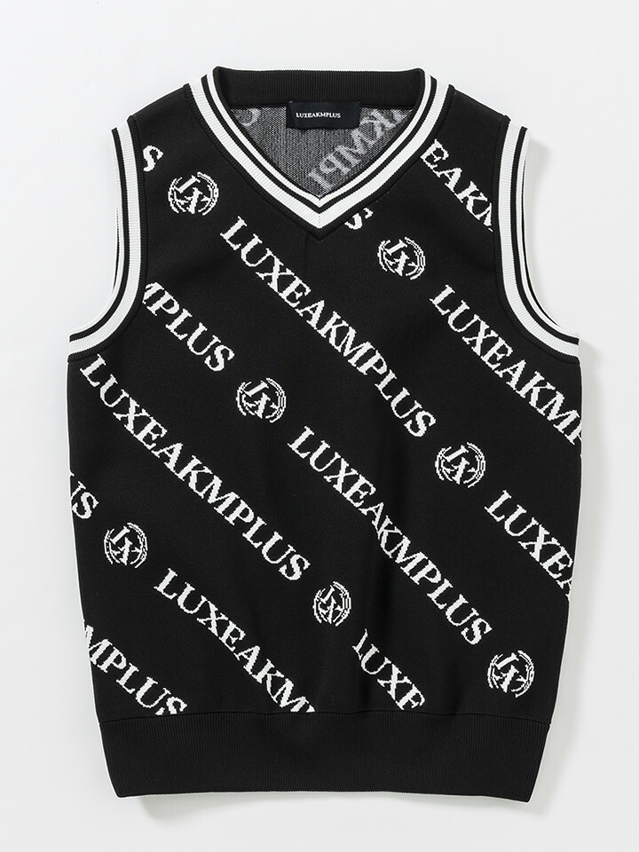 リュクスエイケイエムプラス LUXEAKMPLUS メンズ ゴルフ DIAGONAL LOGO KNIT VEST ニットベスト LAK-24005
