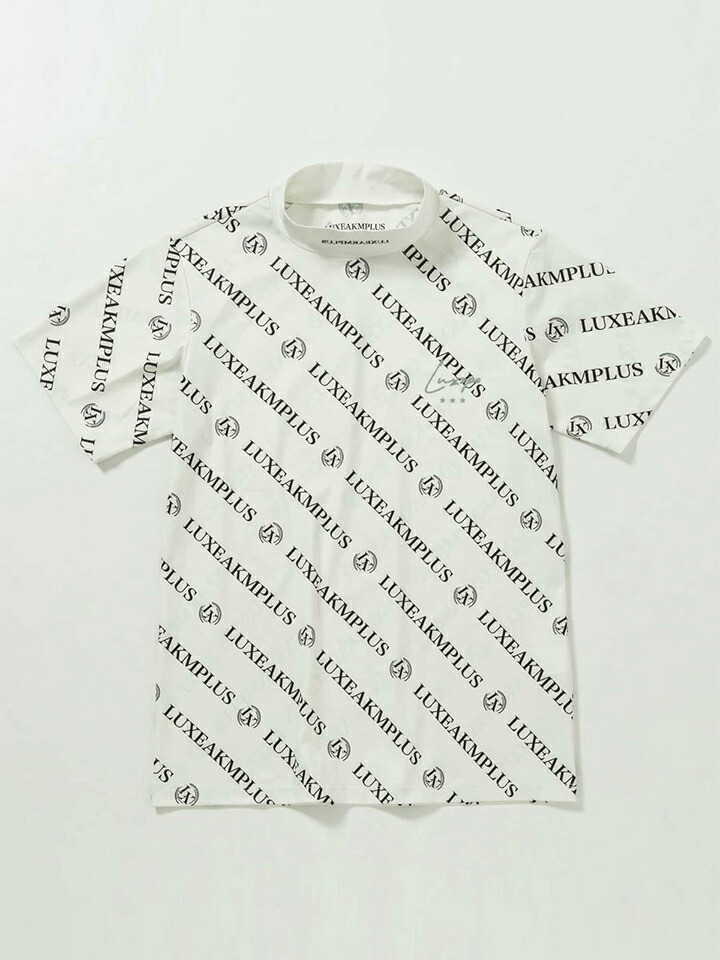 リュクスエイケイエムプラス LUXEAKMPLUS メンズ ゴルフ DIAGONAL LOGO MOCK NECK 半袖 Tシャツ LAT-24004