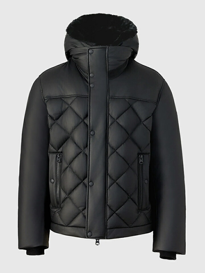 マッカージュ MACKAGE メンズ CASH レザー ダウン キルティングジャケット ブラック 10752254