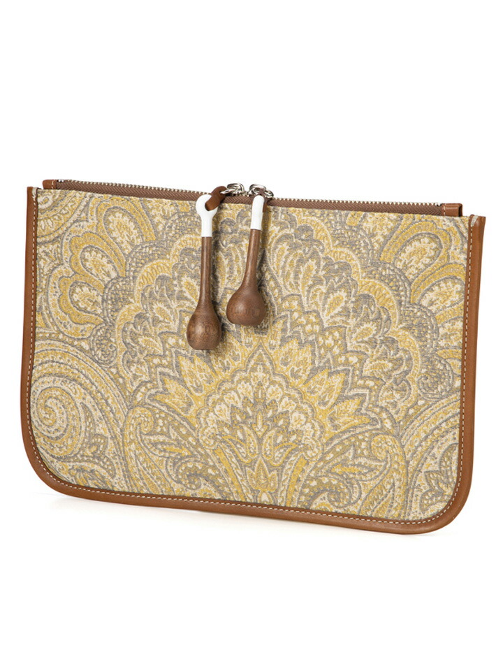 アヴァケーション A VACATION レディース LETTER レター ペイズリージャガードクラッチバッグ A-16 PAISLEY YELLOW