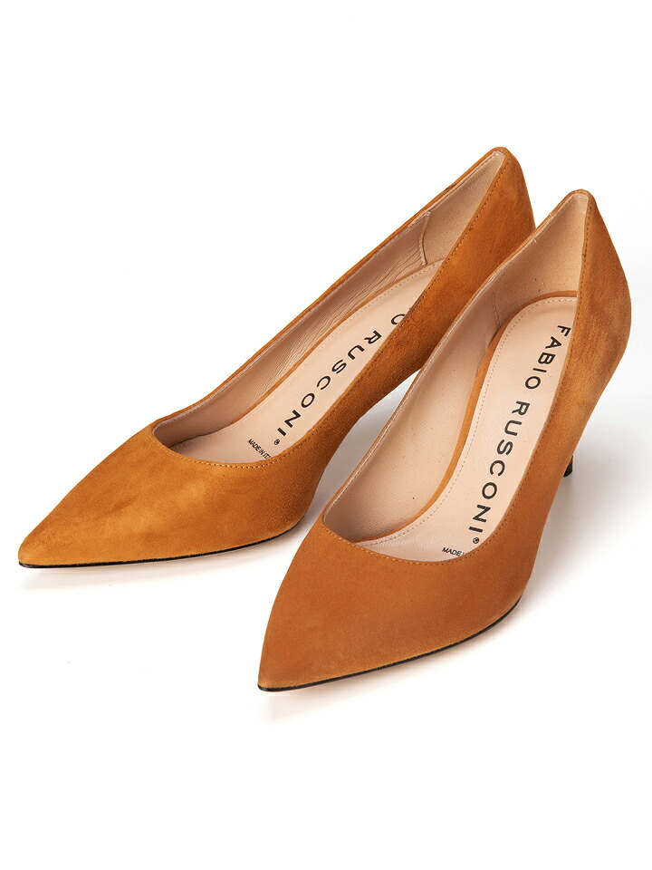 ファビオルスコーニ FABIO RUSCONI レディース I-MILLY スエードポインテッドトゥパンプス 6.5糎踵 AMALFI  OCRA 1660 黄色