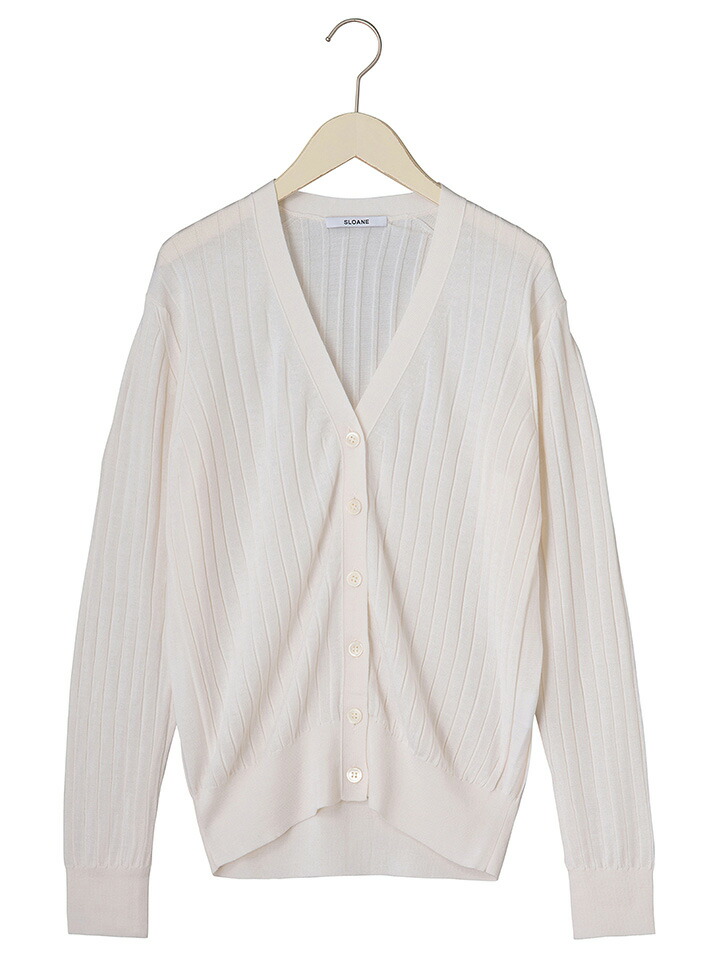 ★百貨店大売り出し 50%OFF★ スローン SLOANE 秋冬 レディース 18Gワイドリブ 羊毛×地絹 Vのど首ジレー 編み物 プルオーバー SL7W-326 ■通貨価値(税込) 33000円