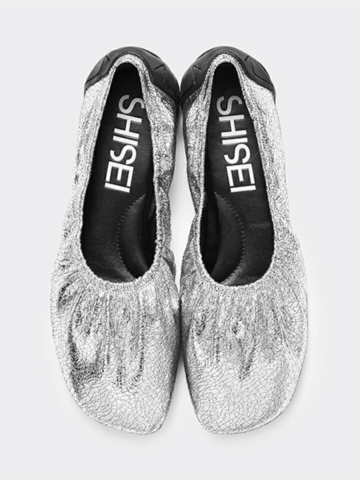 シーセイ SHISEI レディース GATHER BALLET-METALIC ギャザー バレーシューズ メタリック 43027O
