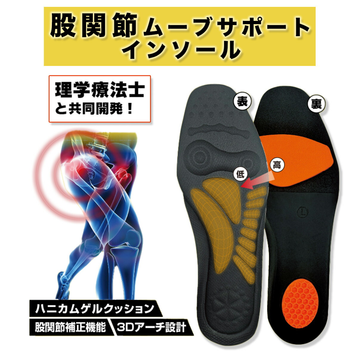 【楽天市場】股関節痛 対策 インソール 中敷 股関節ムーブサポートインソール ケア 理学療法士 共同開発 足裏 アーチサポート 骨格 補正