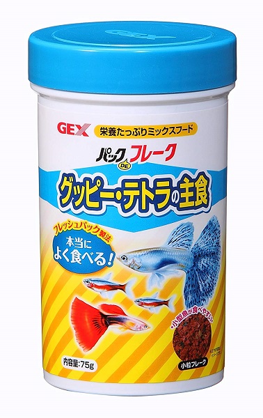 楽天市場 Gex ジェックス パック De フレーク グッピー ネオンテトラの主食 75g アイム