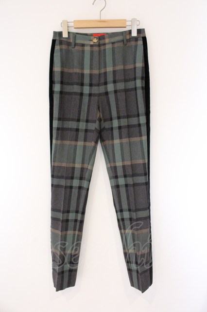 税込3980円以上買いもとめるで【貨物輸送無料】【USED】Vivienne Westwood / ﾀｰﾀﾝﾁｪｯｸｻｲﾄﾞﾍﾞﾛｱﾊﾟﾝﾂヴィヴィアンウエストウッド ビビアン40 ｸﾞﾘｰﾝ 【中古】 O-26-04-12-052-pa-IG-ZH