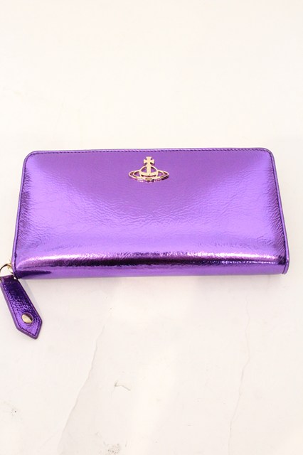 税込3980円以上買いもとめるで【貨物輸送無料】【USED】Vivienne Westwood / CRINKLE ﾗｳﾝﾄﾞｼﾞｯﾌﾟ長紙入れ（ｸﾘﾝｸﾙ）ヴィヴィアンウエストウッド ビビアン ﾊﾟｰﾌﾟﾙ 【中古】 O-26-04-12-067-wa-YM-os