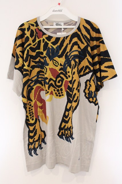 税込3980円以上購入で【送料無料】【USED】Vivienne Westwood MAN / ﾌｧｲﾃｨﾝｸﾞﾀｲｶﾞｰｴﾚﾌｧﾝﾄTｼｬﾂ ヴィヴィアンウエストウッド ビビアンF ｸﾞﾚｰｘｲｴﾛｰ 【中古】 O-26-04-12-010-to-YM-OS