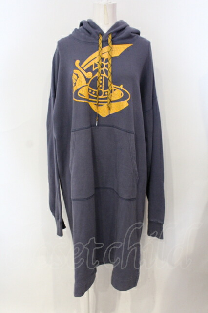 ヴィヴィアンウエストウッド アングロマニア ロング トレーナー 38 ブルー ヴィヴィアンウエストウッド アングロマニア ロング トレーナー