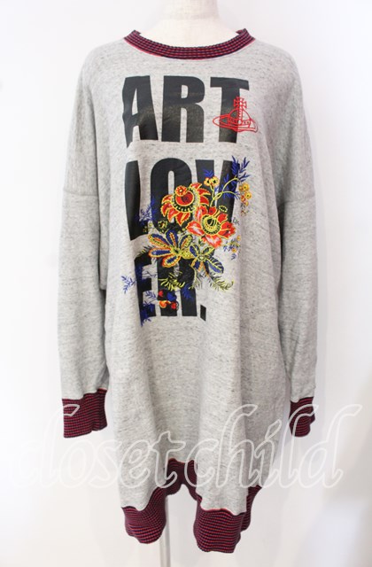 税込3980円以上購入で【送料無料】【USED】Vivienne Westwood / EMBROIDERY BIG スウェット ヴィヴィアンウエストウッド ビビアン00 グレー 【中古】 O-25-09-21-081-to-YM-ZY