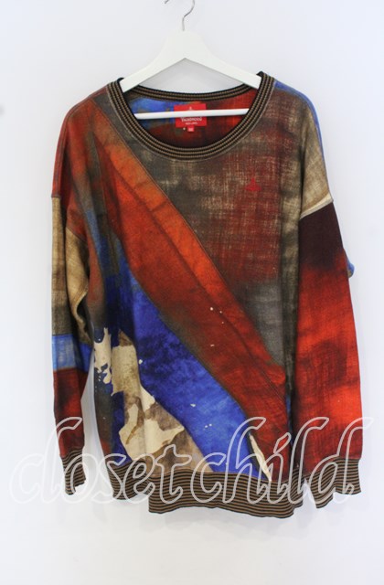 税込3980円以上購入で【送料無料】【USED】Vivienne Westwood / ユニオンジャックスウェットトップス プルオーバーヴィヴィアンウエストウッド ビビアン00 マルチ 【中古】 O-25-10-19-097-to-YM-ZY