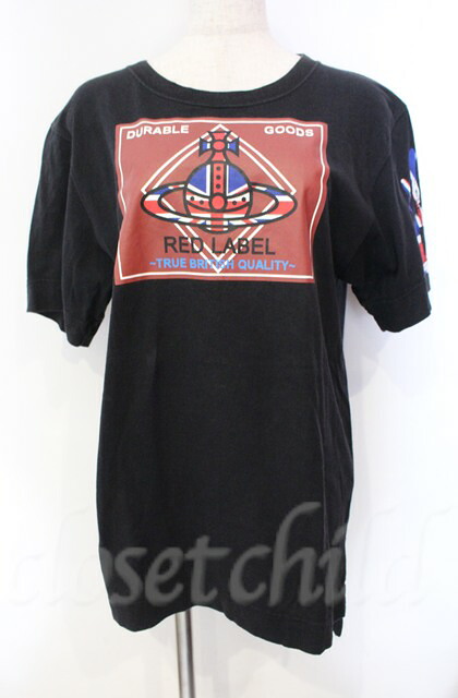 税込3980円以上購入で【送料無料】【USED】Vivienne Westwood / デュアブル パッチ＆ユニオンジャックTシャツ ヴィヴィアンウエストウッド ビビアン02 ブラック 【中古】 O-25-11-09-050-ts-IG-ZH 7,005円