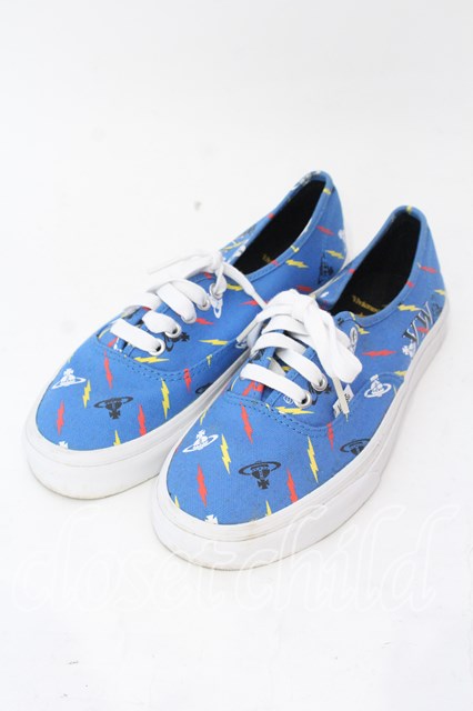 税込3980円以上購入で【送料無料】【USED】Vivienne Westwood x VANS / AUTHENTICシューズ ヴィヴィアンウエストウッド ビビアン24.5cm ブルー 【中古】 O-25-12-14-096-sh-YM-ZH