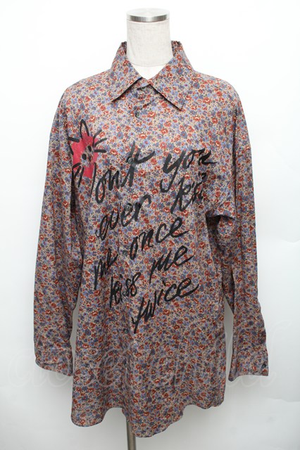税込3980円以上購入で【送料無料】【USED】Vivienne Westwood MAN / KISS ME KITTY FLORETS ビッグクラシックシャツヴィヴィアンウエストウッド ビビアン ベージュ 【中古】 S-26-01-25-053-bl-AS-ZS｜closetchild