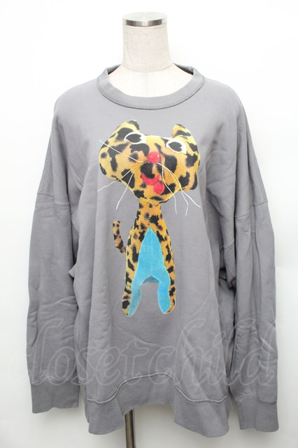 税込3980円以上購入で【送料無料】【USED】Vivienne Westwood / CHARLIE THE CHEETAHコットン裏毛スウェット ヴィヴィアンウエストウッド ビビアン グレー 【中古】 S-26-01-25-054-to-AS-ZS
