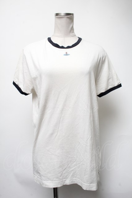 ヴィヴィアンウエストウッド 中古 / /箔フレームボーダーTシャツ 00 オフｘグレー  S-25-05-18-048-to-SZ-ZS ヴィヴィアンウエストウッド 中古 / /箔フレームボーダーTシャツ