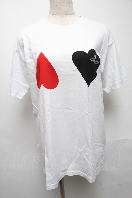 税込3980円以上購入で【送料無料】【USED】Vivienne Westwood / HEARTS CLASSIC　Tシャツ ヴィヴィアンウエストウッド ビビアンS 白 【中古】 S-25-05-11-036-pa-AS-ZS