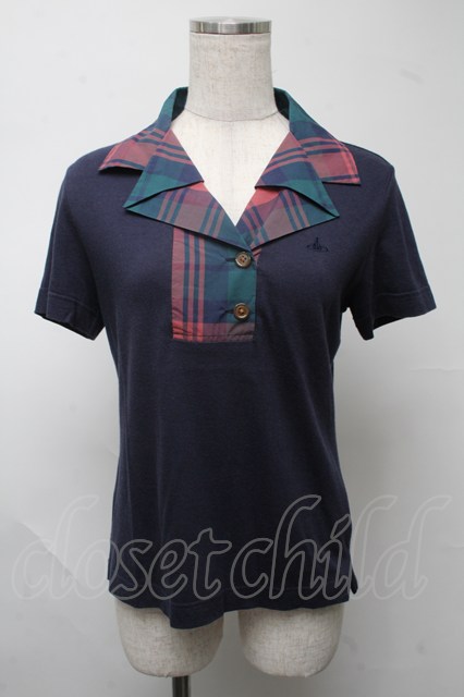 タグ有◆Vivienne Westwood リメイクPOLOトップ オーブ刺繍 ▷リメイクPOLOシリーズ◁ | ヴィヴィアンウエストウッドレッド