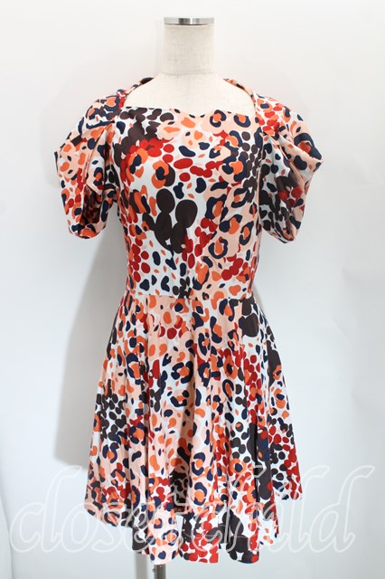 税込3980円以上購入で【送料無料】【USED】Vivienne Westwood / レオパードカモフラージュワンピースヴィヴィアンウエストウッド ビビアン2 赤 【中古】 H-24-03-31-005-op-IN-ZH|closetchild