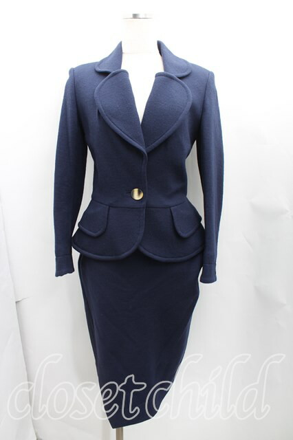 税込3980円以上購入で【送料無料】【USED】Vivienne Westwood / ラブジャケットセットアップ ヴィヴィアンウエストウッド ビビアン2 紺 【中古】 H-25-02-02-026-su-OD-ZH
