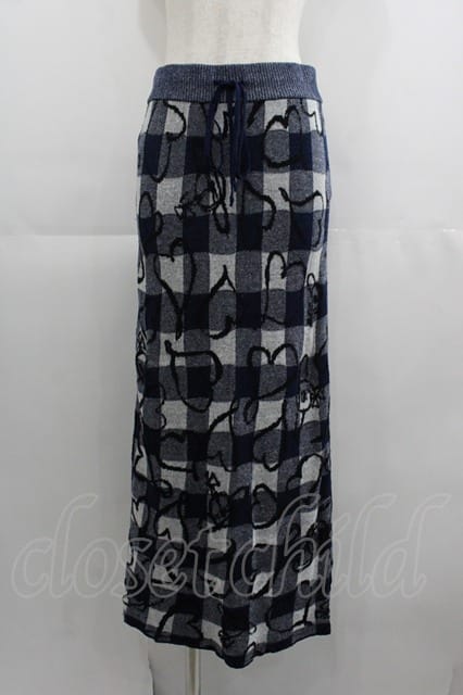 税込3980円以上買いもとめるで【貨物輸送無料】【USED】Vivienne Westwood / ハートチェックスカートヴィヴィアンウエストウッド ビビアン00 青Ｘ白照合のしるし 【中古】 I-25-04-30-021-sk-固定ディスク-ZI ボトムス-レディースファッション