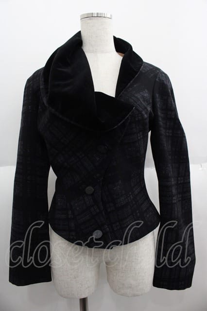 税込3980円以上購入で【送料無料】【USED】Vivienne Westwood / 斜メチェックラブジャケットヴィヴィアンウエストウッド ビビアン38 黒 【中古】 I-25-05-21-027-co-HD-ZI｜closetchild