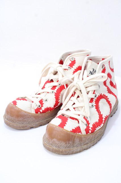 税込3980円以上購入で【送料無料】【USED】Vivienne Westwood / スクイグルスニーカーヴィヴィアンウエストウッド ビビアン39 シロ×レッド 【中古】 Y-25-09-07-059-sh-SZ-ZH