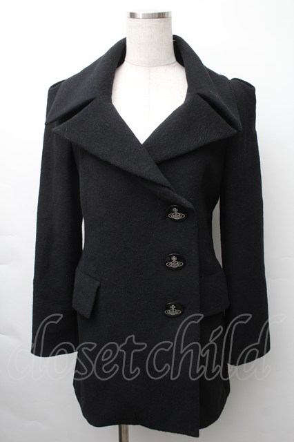 美品【ヴィヴィアンウエストウッド マン】チェスターコート 黒 Vivienne Westwood チェスターコート ネイビー 44 楽天市場】Vivienne