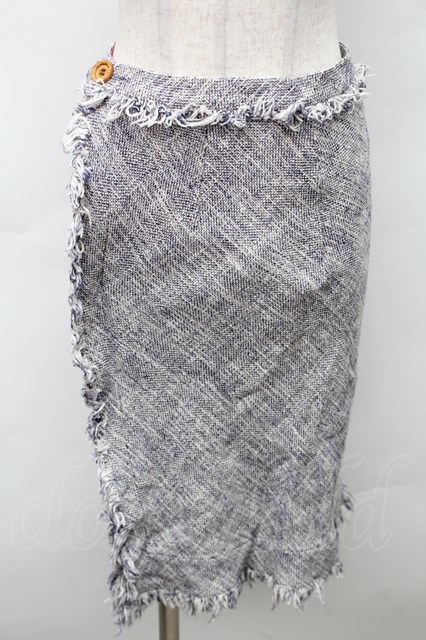 税込3980円以上購入で【送料無料】【USED】Vivienne Westwood / ツイードスカート ヴィヴィアンウエストウッド ビビアン40 紺ｘオフ 【中古】 S-25-11-19-057-sk-AS-ZS