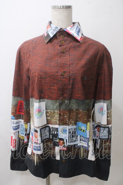 税込3980円以上購入で【送料無料】【USED】Vivienne Westwood MAN / クラークシャツヴィヴィアンウエストウッド ビビアン48 ブラウン 【中古】 Y-25-05-28-023-bl-AS-ZH|closetchild