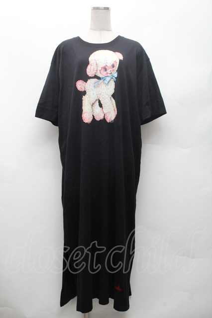 税込3980円以上購入で【送料無料】【USED】Vivienne Westwood / コットンラムptTシャツワンピース ヴィヴィアンウエストウッド ビビアン00 黒 【中古】 S-26-03-08-023-op-AS-ZS