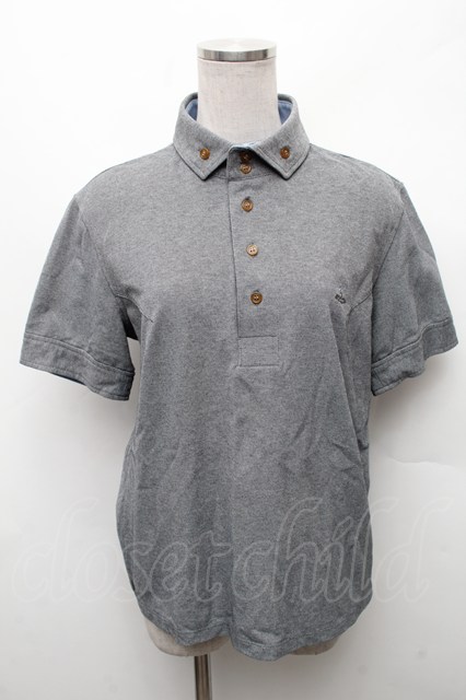 税込3980円以上購入で【送料無料】【USED】Vivienne Westwood MAN / オーブ刺繍ポロシャツ ヴィヴィアンウエストウッド ビビアン46 グレー 【中古】 S-26-03-08-033-ts-HR-ZS