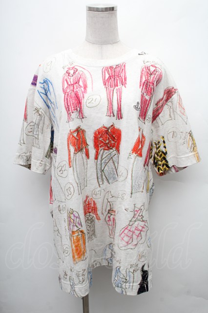 税込3980円以上買いもとめるで【貨物輸送無料】【USED】Vivienne Westwood / LINE UP PRINTシャツヴィヴィアンウエストウッド ビビアン オフ 【中古】 S-26-03-08-009-to-AS-ZS