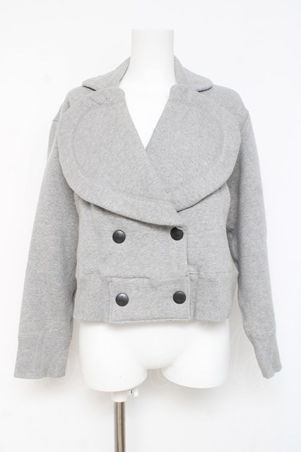 税込3980円以上購入で【送料無料】【USED】Vivienne Westwood / Cropped Double Love Jacket ヴィヴィアンウエストウッド ビビアン01 グレー 【中古】 Y-26-03-15-025-jc-SZ-ZY