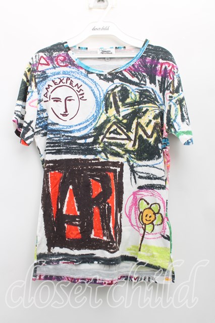 税込3980円以上購入で【送料無料】【USED】Vivienne Westwood MAN / クレヨンTシャツ ヴィヴィアンウエストウッド ビビアン44(メンズS相当) マルチ 【中古】 H-25-06-08-060-ts-IN-ZH
