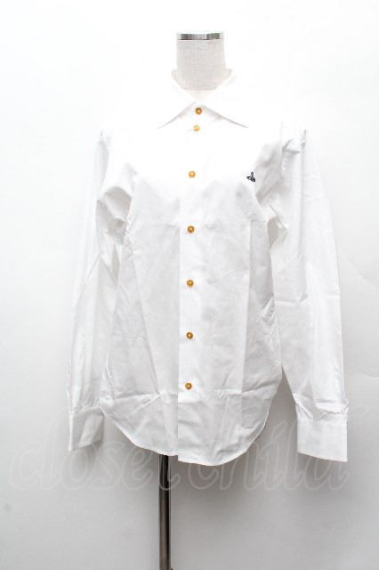 税込3980円以上購入で【送料無料】【USED】Vivienne Westwood MAN / オーブ刺繍シャツヴィヴィアンウエストウッド ビビアン44 白 【中古】 S-26-03-15-039-bl-AS-ZS｜closetchild