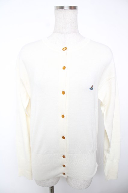 税込3980円以上買いもとめるで【貨物輸送無料】【USED】Vivienne Westwood / カラーオーブ刺しゅうカーディガンヴィヴィアンウエストウッド ビビアンM 象牙色 【中古】 Y-25-12-21-019-to-SZ-ZY