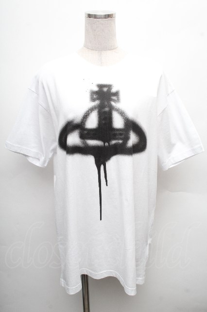 税込3980円以上購入で【送料無料】【USED】Vivienne Westwood / SPRAY ORB CLASSIC Tシャツ ヴィヴィアンウエストウッド ビビアン 白 【中古】 S-26-04-12-026-bl-HR-ZS