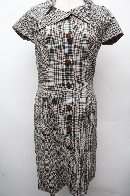 税込3980円以上購入で【送料無料】【USED】Vivienne Westwood //チェックワンピースヴィヴィアンウエストウッド ビビアン1 ベージュx黒 【中古】 S-26-04-12-050-op-AS-ZS|closetchild