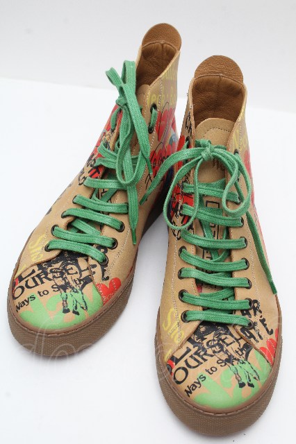 税込3980円以上買いもとめるで【貨物輸送無料】【USED】Vivienne Westwood MAN / OW TIME HI-TOP スニーカーヴィヴィアンウエストウッド ビビアン40 ベージュ 【中古】 S-26-04-12-018-sh-AS-ZH