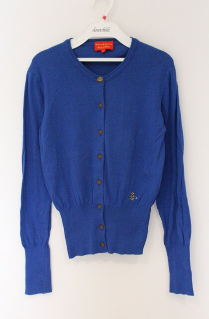 税込3980円以上購入で【送料無料】【USED】Vivienne Westwood / カラーオ-ブ刺繍カーディガンヴィヴィアンウエストウッド ビビアンS ブルー 【中古】 O-26-04-19-020-to-YM-OS