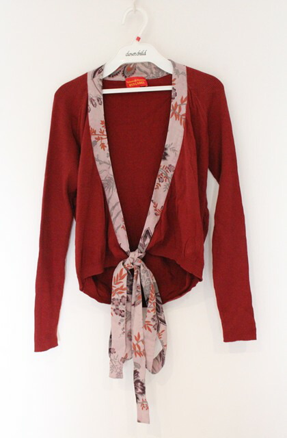 税込3980円以上購入で【送料無料】【USED】Vivienne Westwood / ジャカランダリボンカーディガンヴィヴィアンウエストウッド ビビアン2 レンガ 【中古】 O-26-04-19-028-to-YM-OS